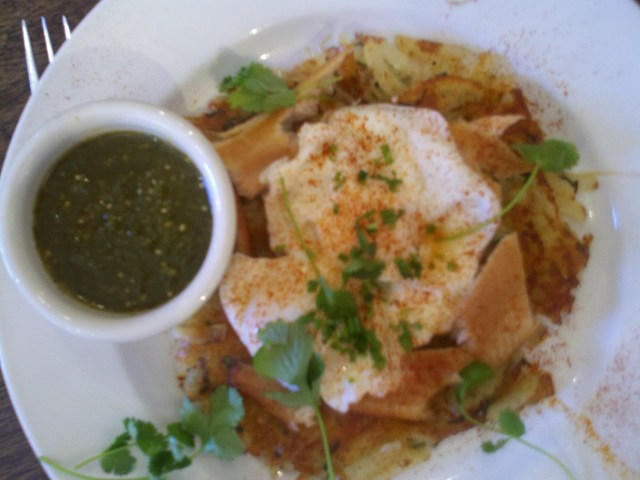 On the advice of my cousin Jon, I went to cafe Pasqualle and had the smoked trout hash.