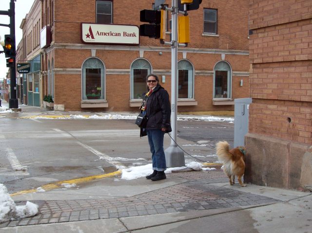 On the way to the library.