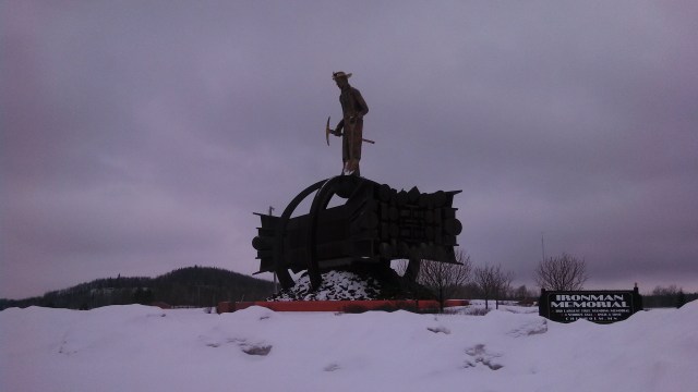 Tribute to the men who did the work that made the money that built the town.