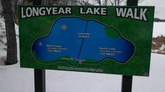 We took the walk around the lake.