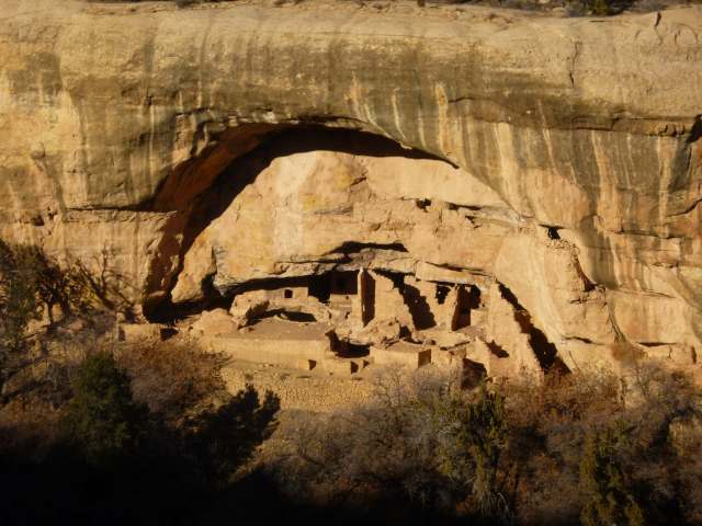 Cliff dwellings.