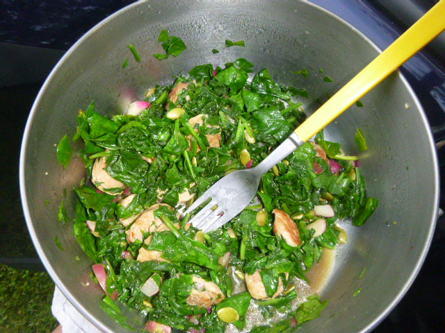 Supper the first night, cooked on my little camping stove.